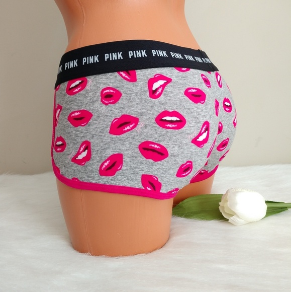 PINK VICTORIA'S SECRET LOGO BOYSHORT SIZE S - Picture 2 of 4